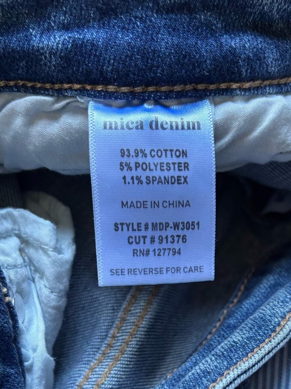 Mica size 28 Pearl and Rhinestone-Embellished Women's Jeans - Light Blue - Picture 10 of 10